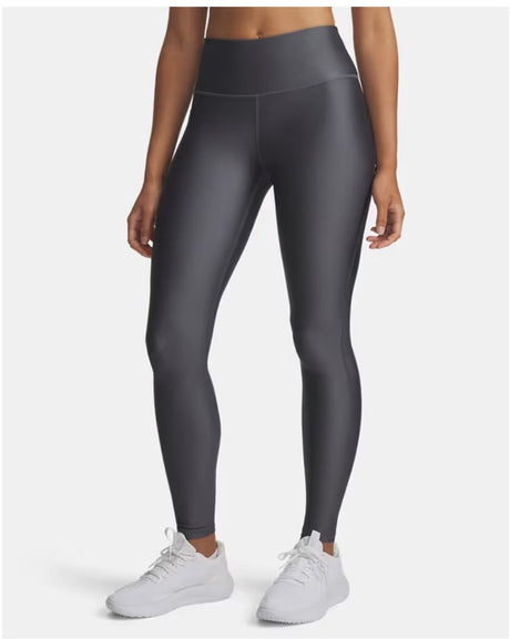 Legginsy Under Armour Tech Hirise - szare damskie spodnie sportowe - Castlerock - czarne