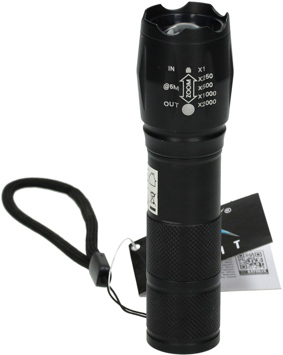 Latarka czarna, 13cm