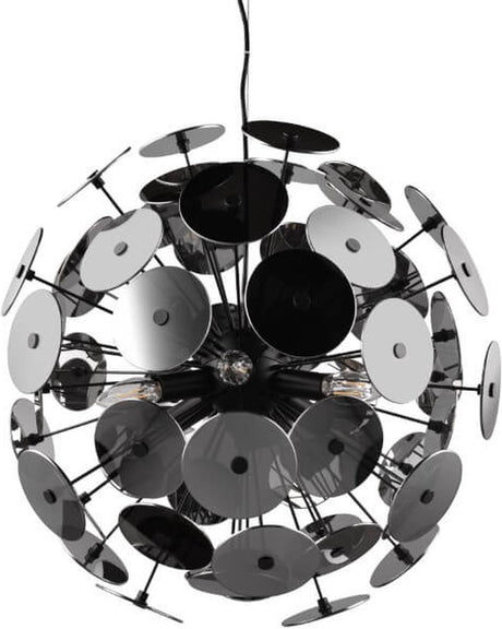 Trio discalgo - lampa wisząca - czarny mat - pleksi w kolorze dymu - wył. 6x e14 4w
