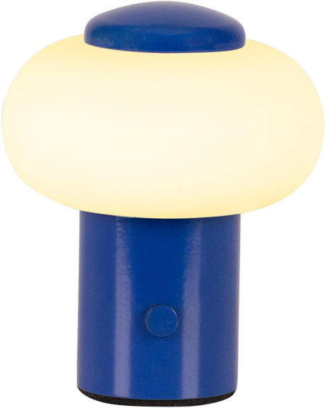 Lucide gustav - oplaadbare tafellamp - accu batterij - ø 8 cm - led dimbaar - 1x0,8w 2700k - blauw - essential