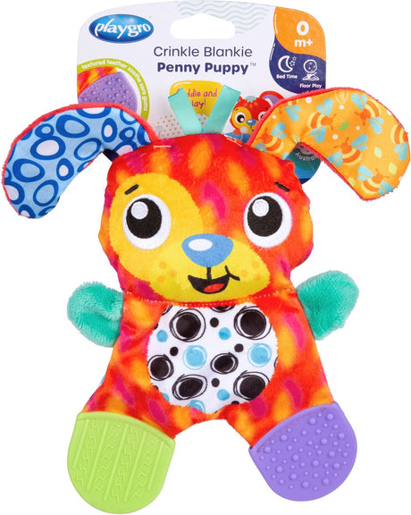 Playgro crinkle blankie penny puppy- rammelaar - speelgoed baby -knuffeldoekje - baby speelgoed - educatief baby speelgoed- bijtring