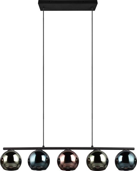 Lampa wisząca Sheldon Rl live your light reality - czarna z wielokolorowym szkłem