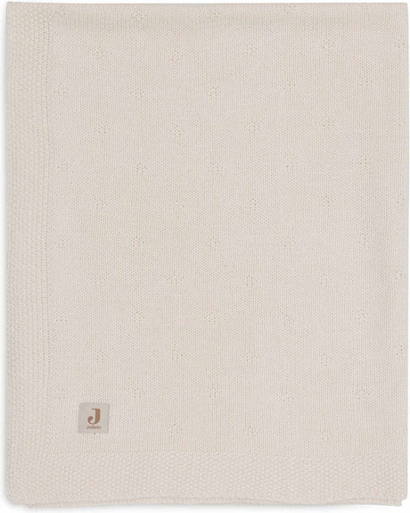 Kocyk do łóżeczka Jollein 100x150cm przytulny, dzianinowy kość słoniowa