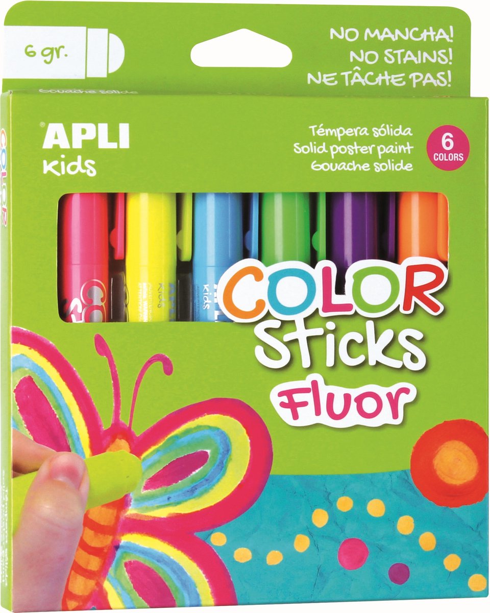 Farba dla dzieci Apli fluor w sztyfcie 6x