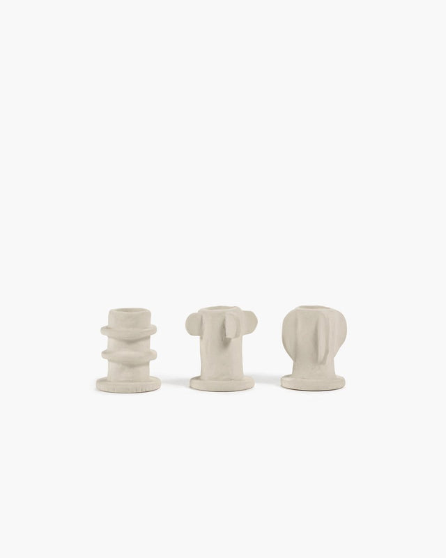 Serax - marie michielssen marie - kandelaar - beige - 5 ø - h 6,5cm - 3 stuks