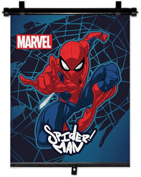 Amio Spider Man Rolowana osłona przeciwsłoneczna na szybę samochodową - 1 sztuka 36x45 cm - dziecięca osłona przeciwsłoneczna na tylną szybę na wakacje i do codziennego użytku