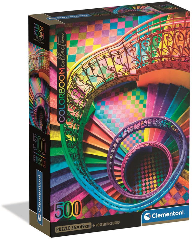 Puzzle Clementoni kompaktowe schody colorboom, 500 szt.
