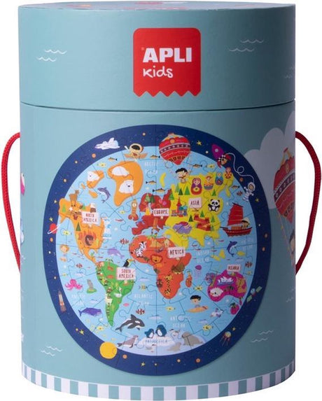 Okrągła mapa świata z puzzlami Apli dla dzieci