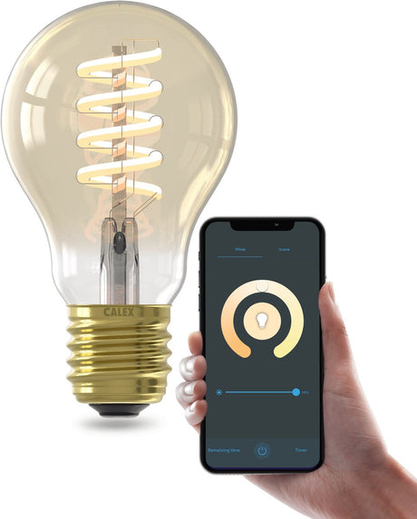 Calex lampa LED Smart Filament - e27 - ciepłe białe światło - złoto - inteligentne oświetlenie - a60 - 7w