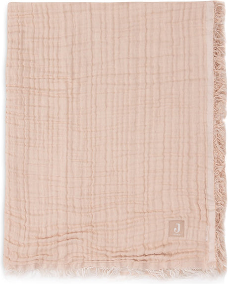 Jollein baby deken ledikant - 120x120cm - fringe - moonstone ivory - gots