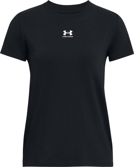 Damska koszulka sportowa Under Armour UA Rival Core SS-BLK – czarno – biała
