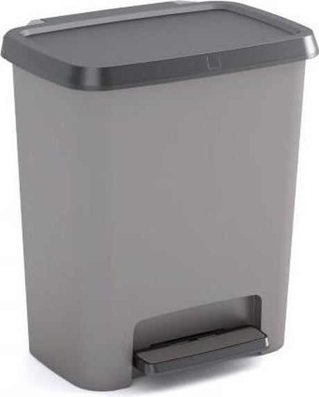 Podwójny kosz na śmieci Curver Compatta - 11l + 11l - szary czarny - tworzywo sztuczne pochodzące z recyklingu