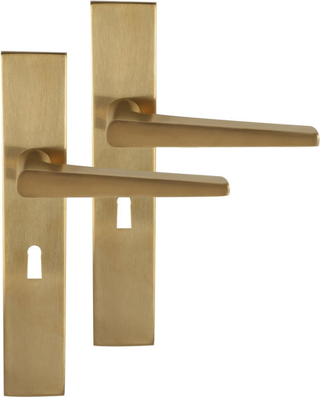 Differnz | rotterdam deurkruk | vierkant schild | sleutel 56 mm | goud