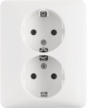 Peha standard contactdoos inbouw - 2-voudig - randaarde - polarwit