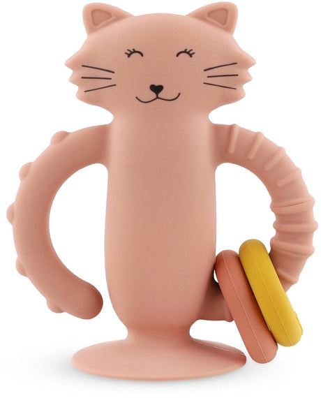 Trixie siliconen sensorisch speelgoed met zuignap mrs. cat – babyspeelgoed vanaf de geboorte (0m+)