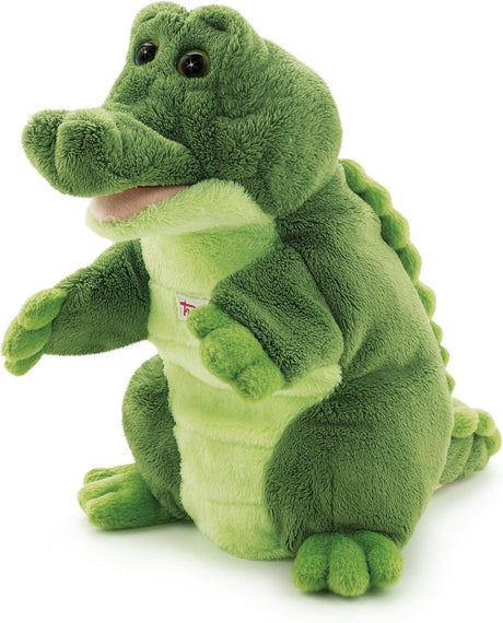 Trudi - rękawiczka kukiełkowa krokodyl kukiełkowy 22 cm - ręcznie robiona we Włoszech - miękki plusz - przytulanka dla chłopców i dziewcząt - zielony - 16x22x20 cm rozmiar s