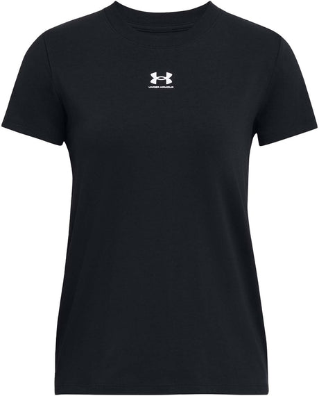 Damska koszulka sportowa Under Armour UA Rival Core SS-BLK – czarno – biała