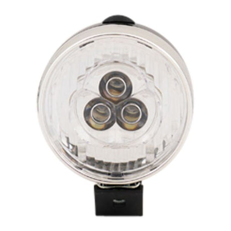 Reflektor rowerowy LED w kolorze chromowo-czarnym