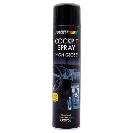 Motip Car Care czarny spray do kokpitu o wysokim połysku, spray o pojemności 600 ml