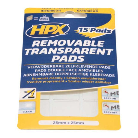 Produkty Hpx doublez wyjmowane podkładki transp 15 sztuk 25mm x 25mm tr