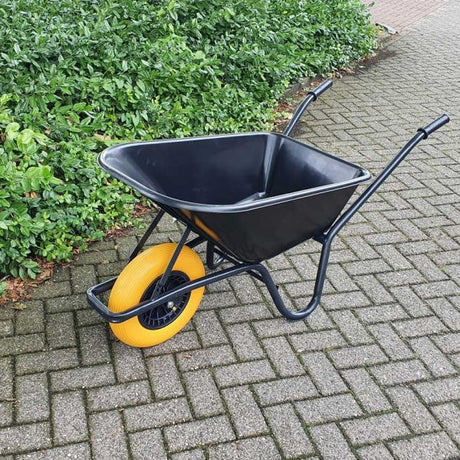 Pojemnik plastikowy czarny na taczkę 85 litrów HQ zapobiegający wyciekom