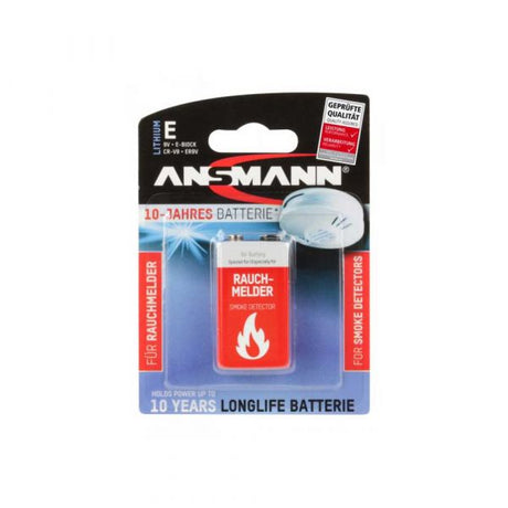 Czujnik dymu, 10-letnia bateria litowa 9 V.