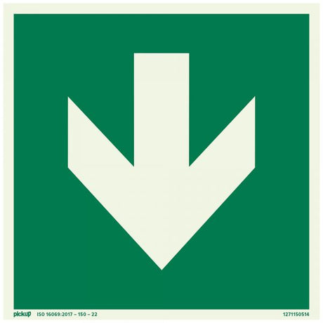 Strzałka kierunku znaku (zielona) ftlm - 150x150 mm samoprzylepna.