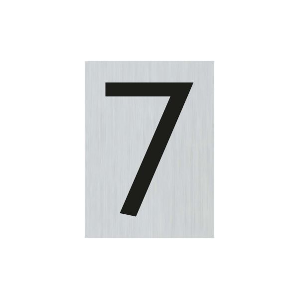 Tabliczka aluminiowa numer 7 - 44x60 mm samoprzylepna.
