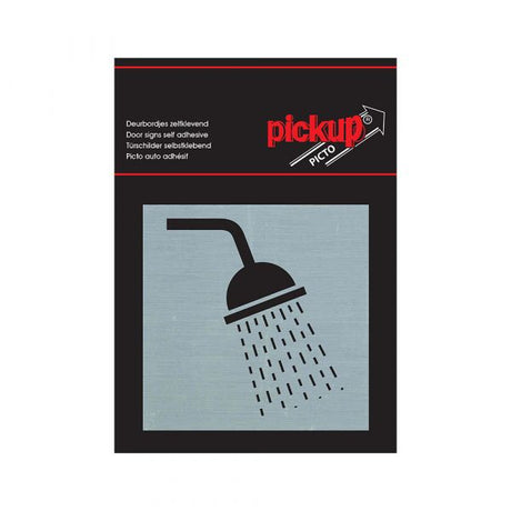 Aluminiowy znak prysznicowy - 80x80 mm samoprzylepny.