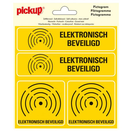 Naklejka zabezpieczona elektronicznie - 150x150 mm 4 sztuki.