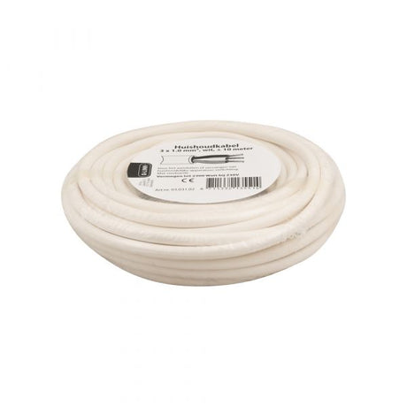 Kabel domowy 3x1,0 biały 10 metrów.