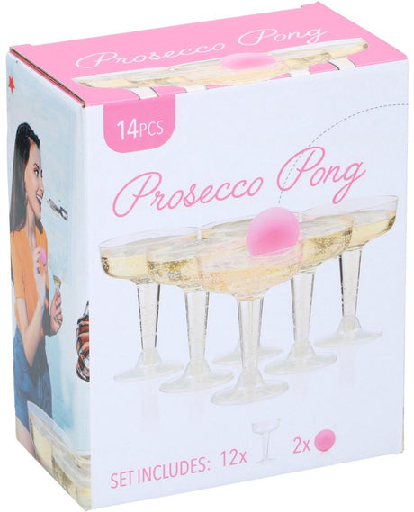Eddy Toys prosecco pong 14-częściowy - piwny ping pong dla kobiet - piwny ping pong - gra w picie - gry w picie