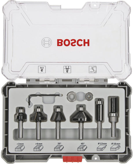 Bosch 6-częściowy zestaw do frezowania krawędzi 6 mm - 2607017468