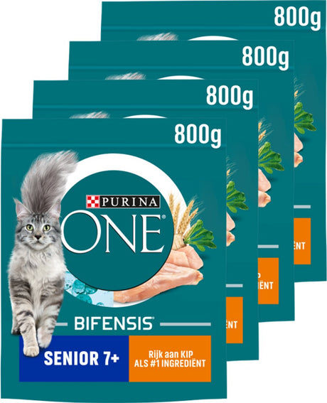 Purina one purina® one® senior - karma dla kotów - kurczak pełnoziarnisty - 4 x 800 g