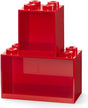 Półki na książki Lego kultowe klocki 4 + 8 klocków - zestaw 2 sztuk - czerwone