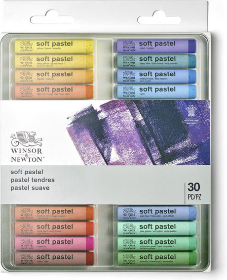 Winsor Newton 1790002 Soft Pastel Box – 30 sztuk, pastelowa kreda do rysowania i malowania, mocno napigmentowana, odporna na światło