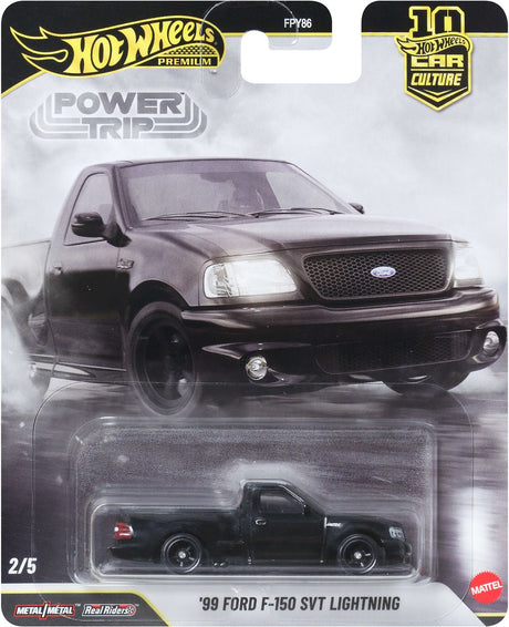 Hot Wheels Car Culture Premium '99 Ford F150 SVT Lightning, metalowa ciężarówka wycieczkowa, skala 1:64