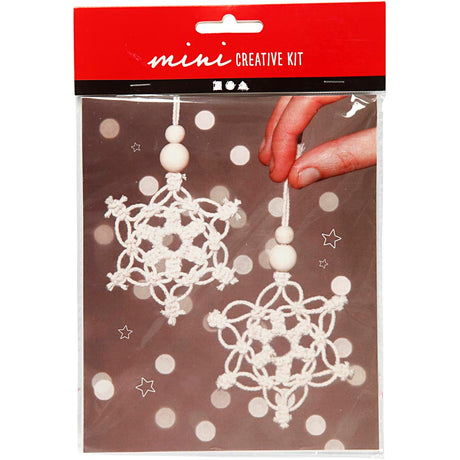 Firma Creativ https: www.cchobby.nl kreatywny-mini-kit-macrame-sneeuwflok-h-10-cm-1-doos