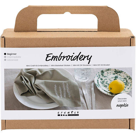 Firma Creativ https: www.cchobby.nl mini-hobbyset-embroidery-napkin-dusty-green-1-box