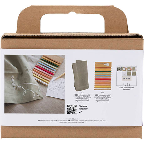 Firma Creativ https: www.cchobby.nl mini-hobbyset-embroidery-napkin-dusty-green-1-box