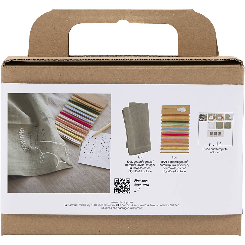 Firma Creativ https: www.cchobby.nl mini-hobbyset-embroidery-napkin-dusty-green-1-box