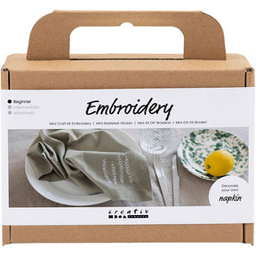 Firma Creativ https: www.cchobby.nl mini-hobbyset-embroidery-napkin-dusty-green-1-box