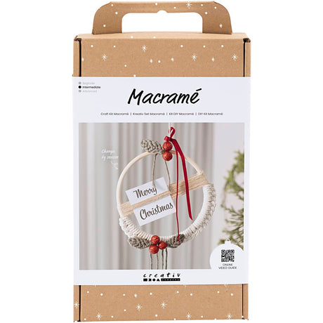 Firma Creativ https: www.cchobby.nl hobbyset-macrame-wieniec świąteczny-mch zielony-świąteczny czerwony-off-white-1-doos