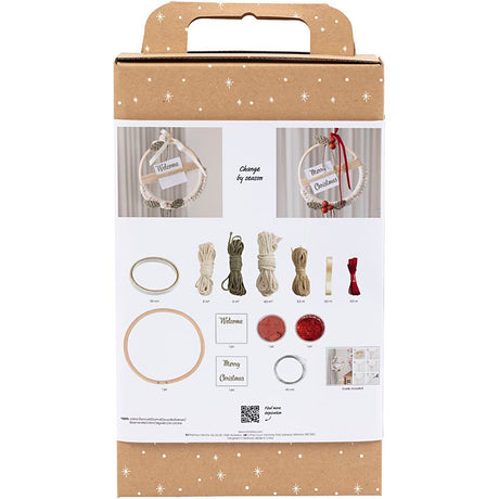 Firma Creativ https: www.cchobby.nl hobbyset-macrame-wieniec świąteczny-mch zielony-świąteczny czerwony-off-white-1-doos