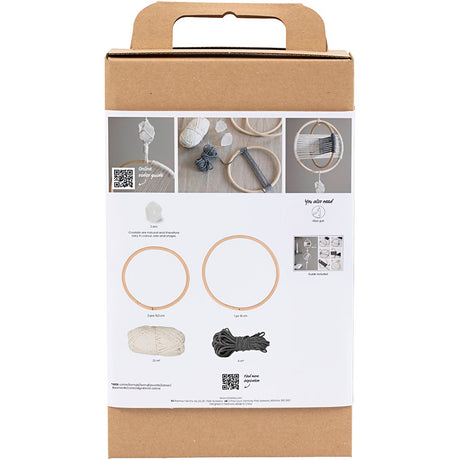 Firma Creativ https: www.cchobby.nl hobbyset-macrame-mobiel-grijs-off-white-1-doos