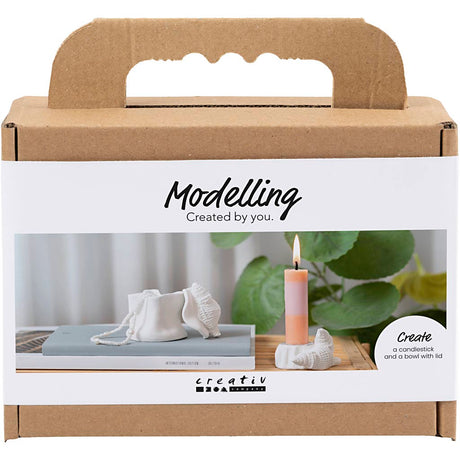 Firma Creativ https: www.cchobby.nl mini-hobbyset-boetseren-świecznik-z-muszlami-off-white-1-box