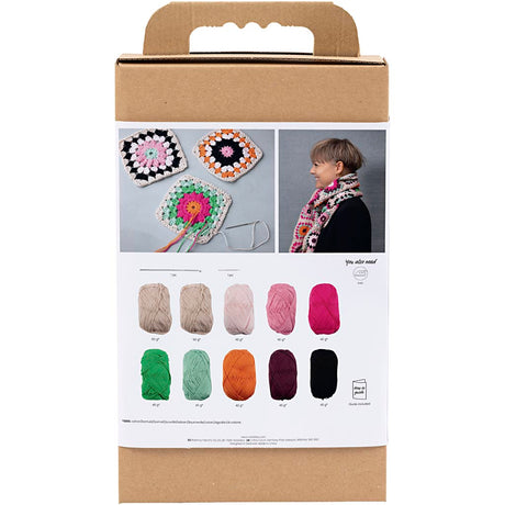 Firma Creativ https: www.cchobby.nl hobbyset-szydełkowy-szalik-kremowy-ciepłe-kolory-1-pudełko