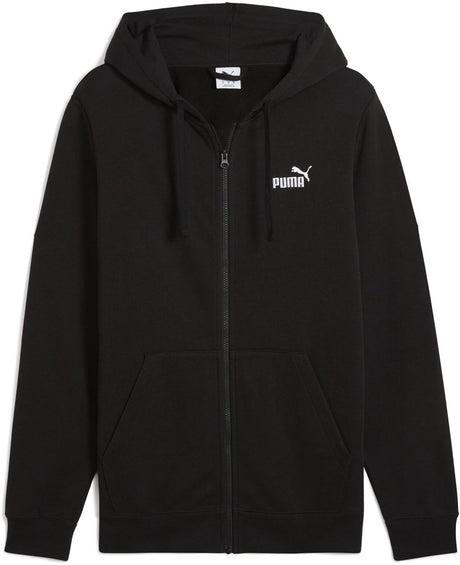 Puma ess nr. 1 logo Bluza z kapturem i zamkiem błyskawicznym na całej długości Męski sweter - czarny