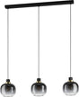 Eglo oilella hanglamp - e27 - 95 cm - smoke glas - zwart geelkoper