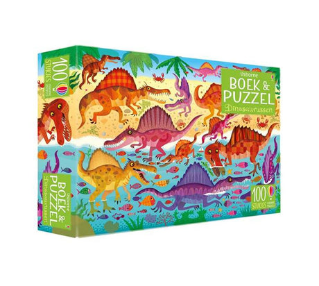 Książka i puzzle Usborne Dinozaury